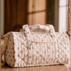 RARE Sezane Mini Bowling Bag - Floral stripes - Organic Cotton - Sézane